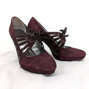 Calvin Klein Purple Suede Tie Heels